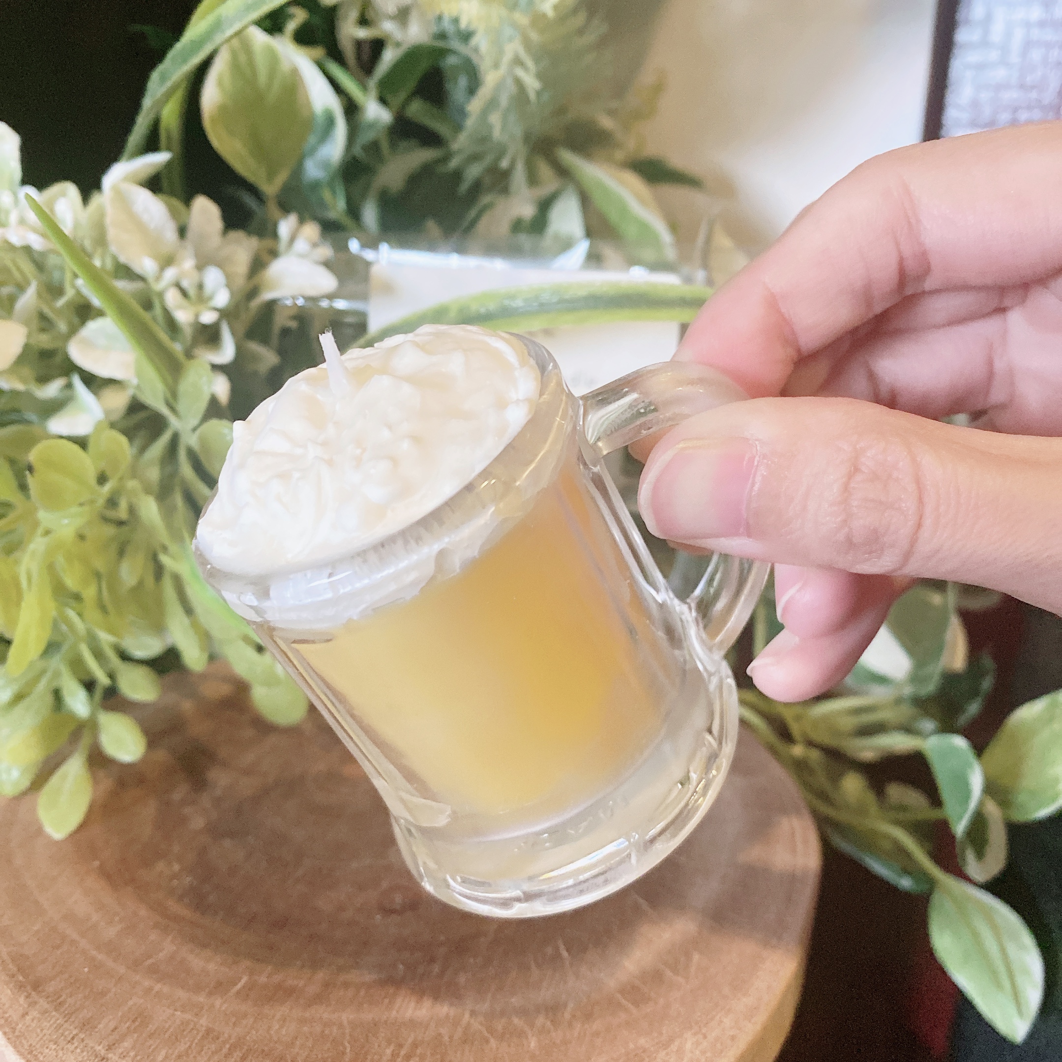 ビール キャンドル 1個 国産蜜蝋（みつろう）×ソイワックス